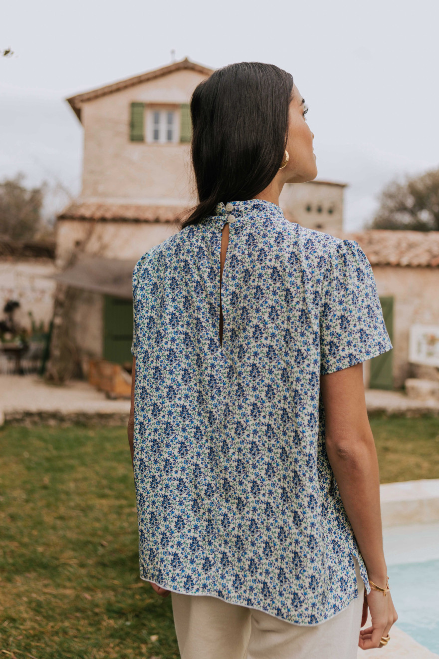 Dominique bleuet blouse