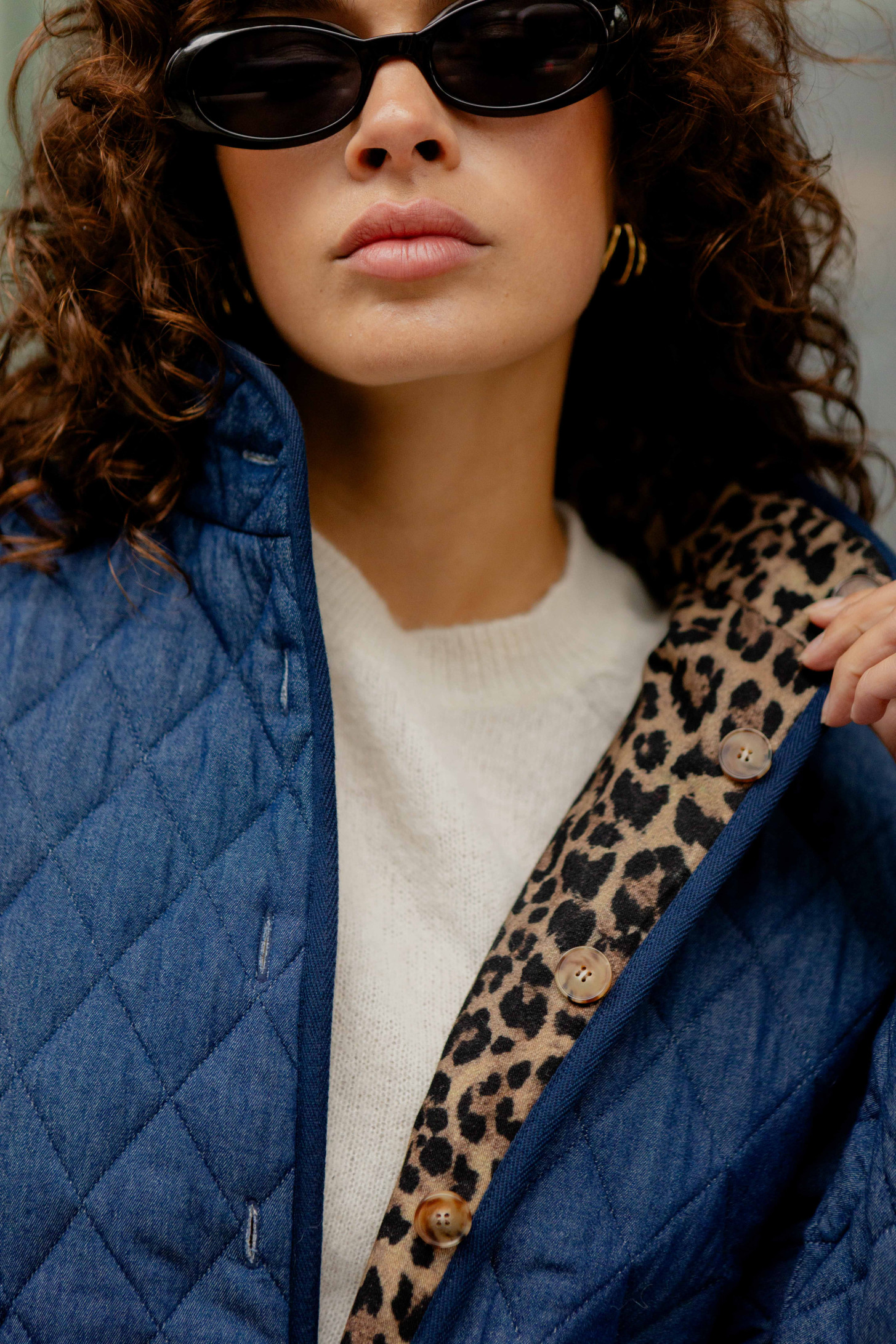 Georges Reversible leopard & denim jacket Georges Reversible leopard & denim jacket