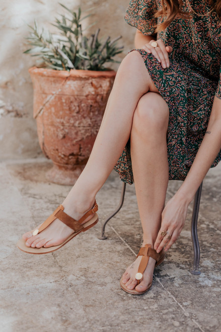 Athena camel sandals - Orta