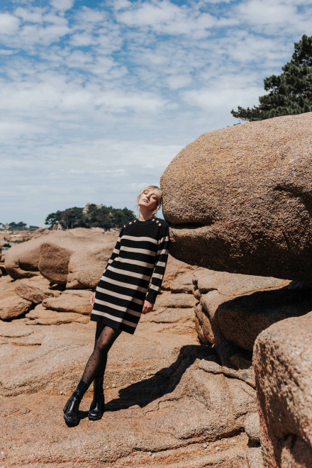 Black marinière Elisabeth dress - Orta
