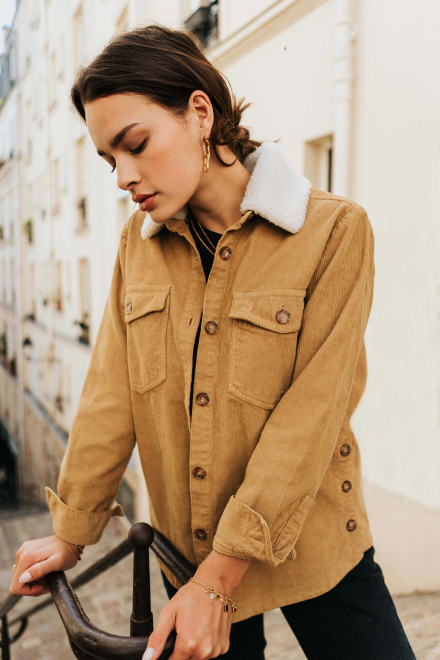Veste Marceau velvet noisette - Orta