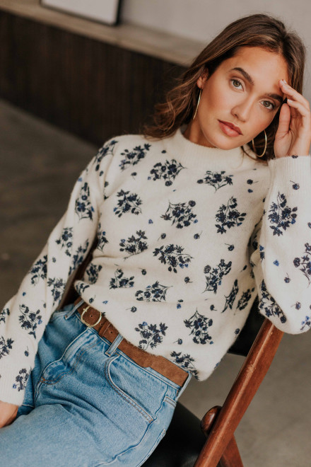 Pull Maria bouquet bleu - Orta